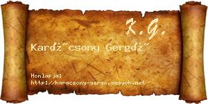 Karácsony Gergő névjegykártya